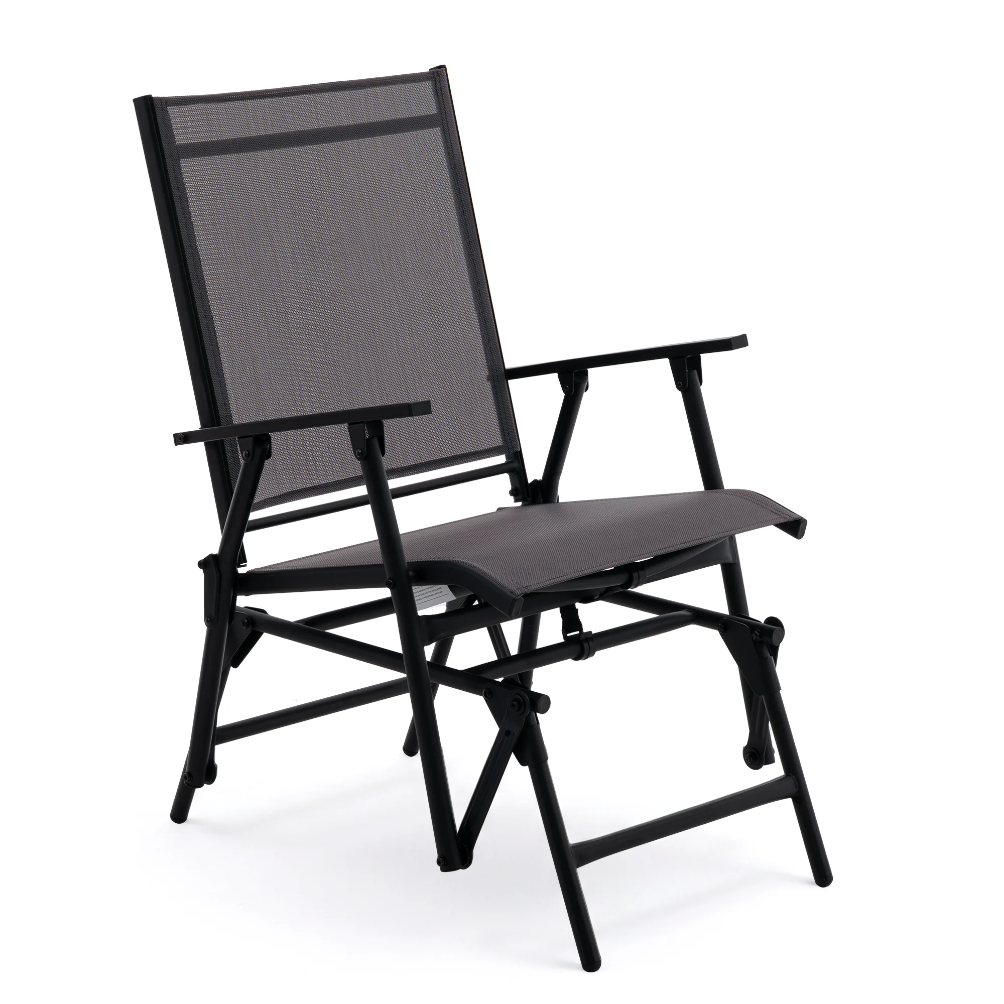 SAETSFEG Installation-free Glider Chair, Outdoor Patio Rocker, Foldable Swing for Porch, Backyard, Garden, Darkgrey