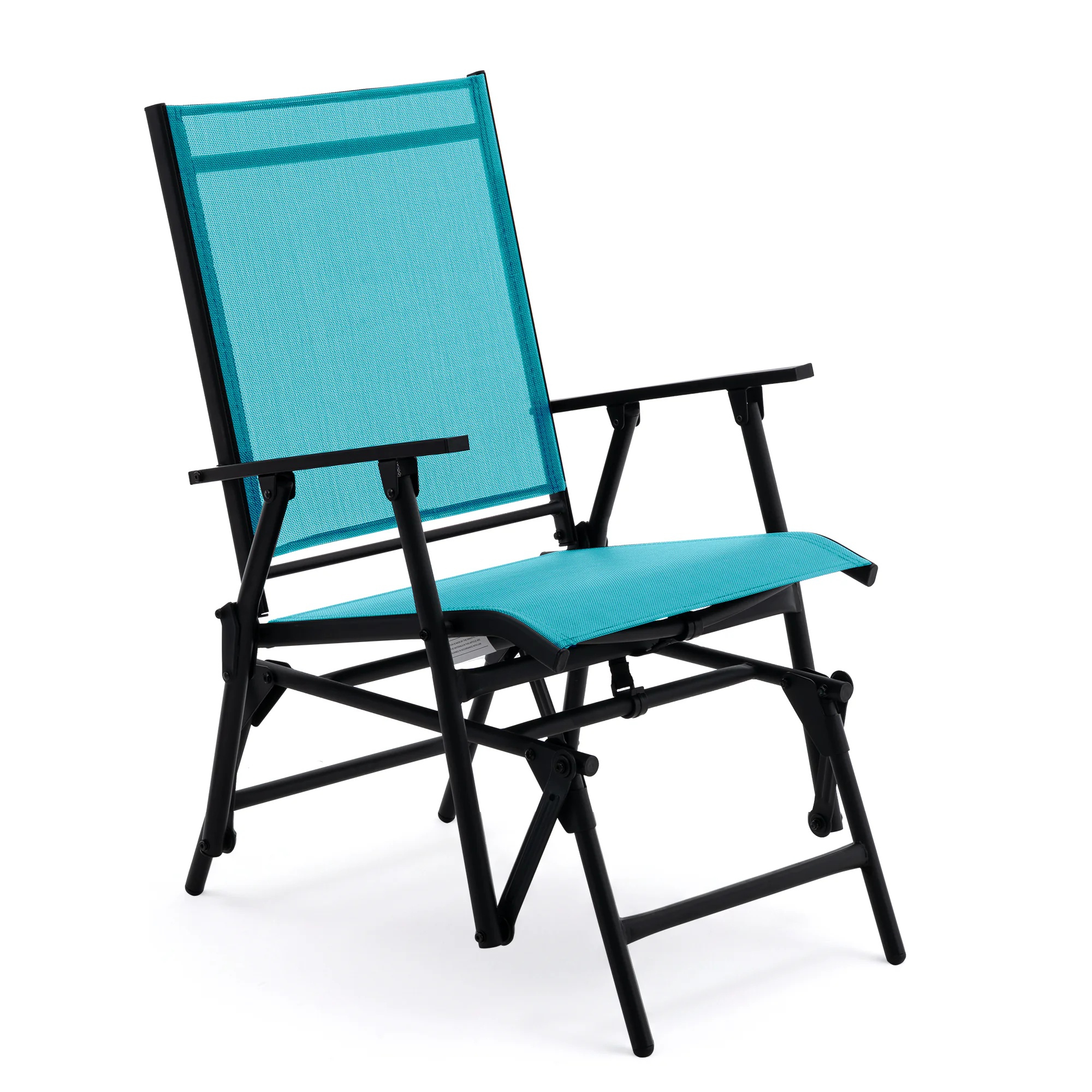 SAETSFEG Installation-free Glider Chair, Outdoor Patio Rocker, Foldable Swing for Porch, Backyard, Garden, Turquoise